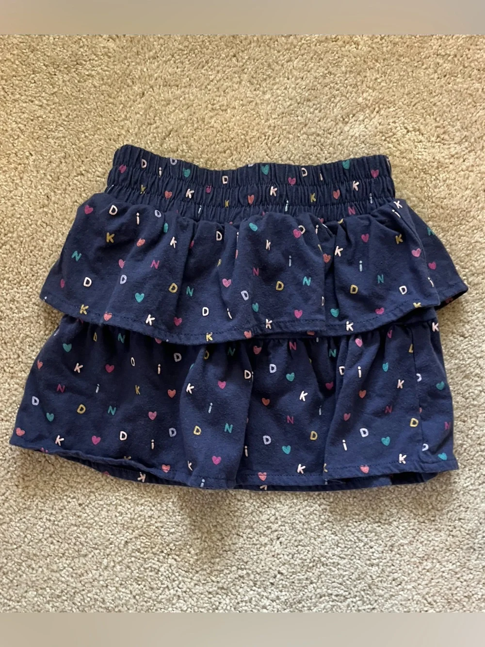 Garanimals Girls Navy Layered Skirt Pair with Multicolor Print - Picture 2 of 7